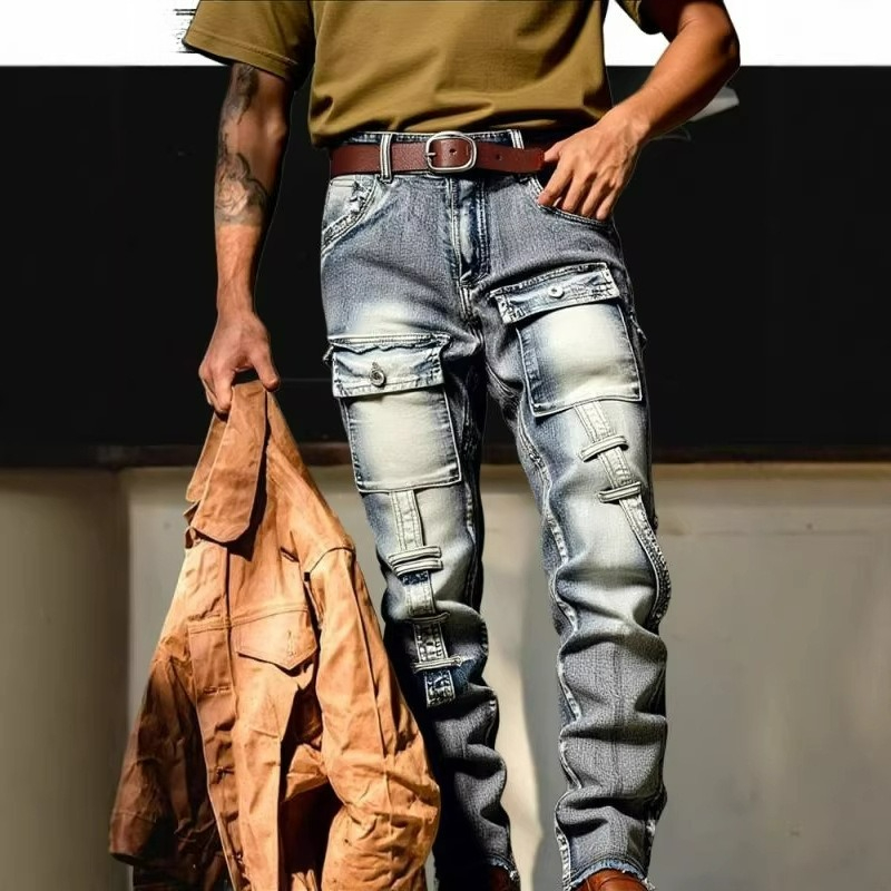 Europe Streetwear Brand - Heren distressed gewassen high street streetwear